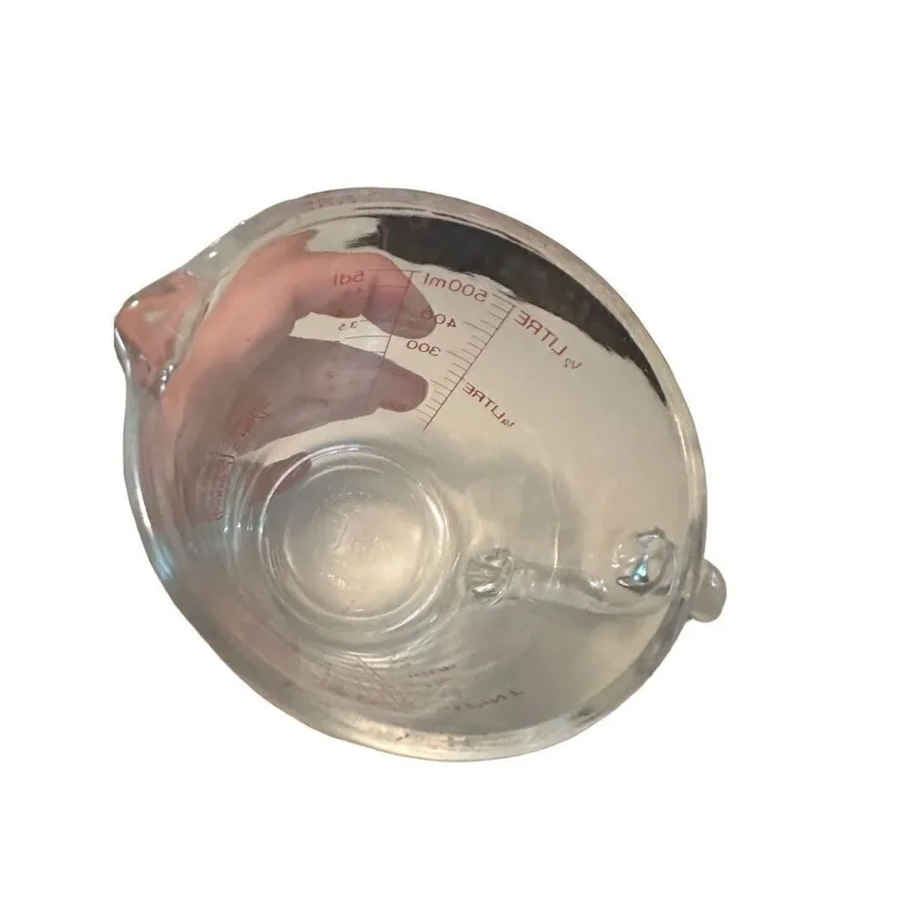 Vintage Anchor Hocking Fire King #498 2 Cup Glass Measuring Cup D Handle USA